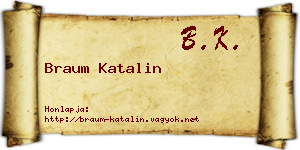Braum Katalin névjegykártya